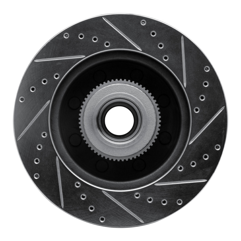 Ford F-250 Super Duty Brake Rotor (1) - Front Left - R1 Concepts - Drilled & Slotted - Silver - `05-`07